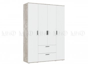 Шкаф 1600 мм Сильвия, дуб юкон/белый (Миф) в Сысерти - sysert.mebel-e96.ru