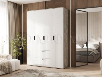 Шкаф 1600 мм Сильвия, дуб юкон/белый (Миф) в Сысерти - sysert.mebel-e96.ru