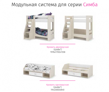 Набор детской мебели Симба шимо-кофе с молоком (СтендМ) в Сысерти - sysert.mebel-e96.ru
