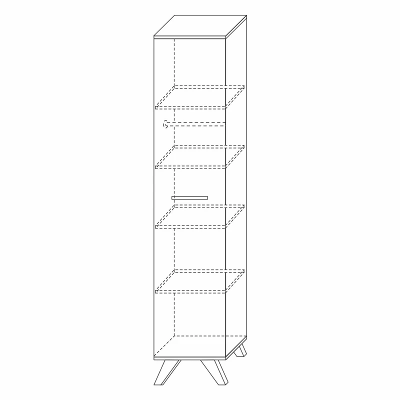 Шкаф-пенал 400 мм Вега Скандинавия, белый гл.(Кураж) в Сысерти - sysert.mebel-e96.ru