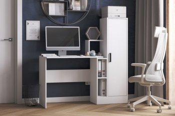 Компьютерный стол СКМ-2 белый (Микон) в Сысерти - sysert.mebel-e96.ru