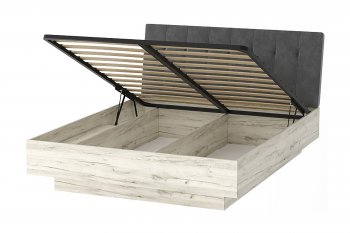 Кровать с подъемным механизмом Соната велюр серый (Памир) в Сысерти - sysert.mebel-e96.ru