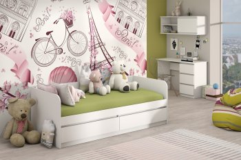 Кровать Соната 900 белый (Зарон) в Сысерти - sysert.mebel-e96.ru