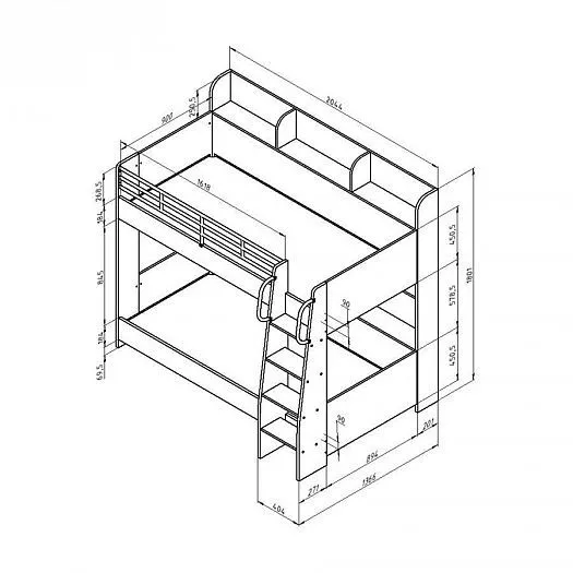 Двухъярусная кровать Соня-5 левая (ФМ) в Сысерти - sysert.mebel-e96.ru