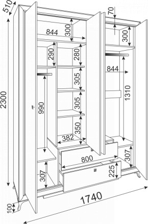 Спальный гарнитур Саванна модульный (Риннер) в Сысерти - sysert.mebel-e96.ru