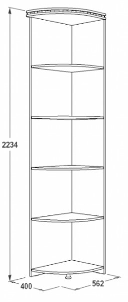 Стеллаж угловой Ольга-13 (400*562) в Сысерти - sysert.mebel-e96.ru