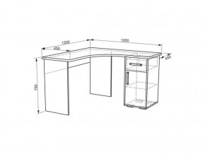 Стол компьютерный угловой Лайт-1 (1200) в Сысерти - sysert.mebel-e96.ru