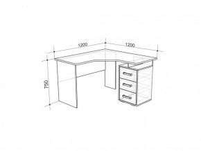 Стол компьютерный угловой Лайт-2 (1200) в Сысерти - sysert.mebel-e96.ru