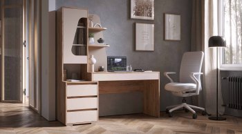 Компьютерный стол Пифагор вотан/кашемир (Лин) в Сысерти - sysert.mebel-e96.ru