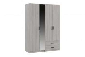 Шкаф 1500 мм  4-х ств. с зеркалом 2 ящ. SVETLANA LOFT, сосна белая (Генезис) в Сысерти - sysert.mebel-e96.ru