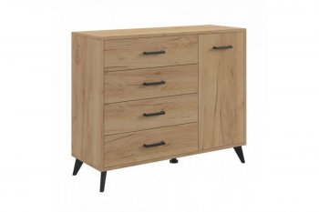 Комод-Тумба (1дв,4ящ) SVETLANA LOFT, дуб золотой (Генезис) в Сысерти - sysert.mebel-e96.ru