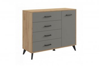 Комод-Тумба (1дв,4ящ) SVETLANA LOFT, дуб золотой/серый (Генезис) в Сысерти - sysert.mebel-e96.ru