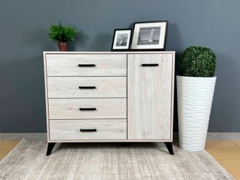 Комод-Тумба (1дв,4ящ) SVETLANA LOFT, сосна белая (Генезис) в Сысерти - sysert.mebel-e96.ru
