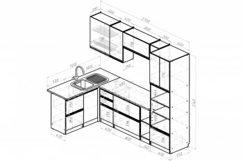 Кухонный гарнитур Сюита мега прайм 1500*2700 мм (Герда) в Сысерти - sysert.mebel-e96.ru