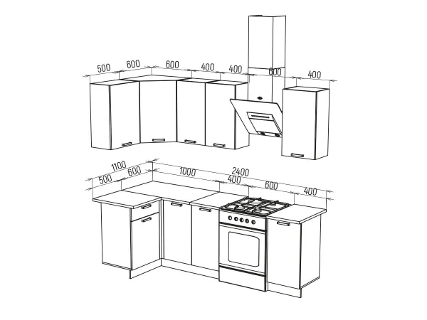 Кухонный гарнитур Техно 1.1*1.8 м Вариант 6 (Миф) в Сысерти - sysert.mebel-e96.ru