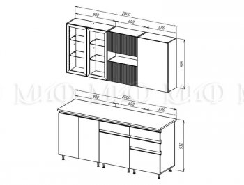 Кухонный гарнитур Техно-6 2000 мм (Миф) в Сысерти - sysert.mebel-e96.ru