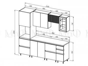 Кухонный гарнитур Техно-6 2400 мм (Миф) в Сысерти - sysert.mebel-e96.ru