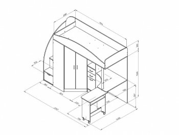 Кровать-чердак Теремок 1 Гранд Белый/оранжевый (ФМ) в Сысерти - sysert.mebel-e96.ru