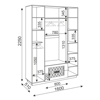 Шкаф распашной Тиффани М28 1600 мм (Риннер) в Сысерти - sysert.mebel-e96.ru