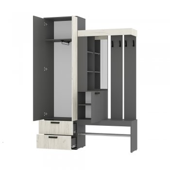 Прихожая Трамп графит/крафт белый (БТС) в Сысерти - sysert.mebel-e96.ru