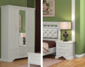 Тумба прикроватная 2ящ.  ГРАЦИЯ (лак) Белый / Белый (БМ) в Сысерти - sysert.mebel-e96.ru