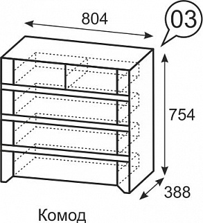 Комод №3 Твист (ИжМ) в Сысерти - sysert.mebel-e96.ru