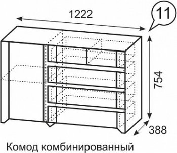 Комод комбинированный №11 Твист (ИжМ) в Сысерти - sysert.mebel-e96.ru