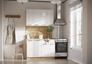 КУхонный гарнитур Валерия 1200 мм вотан/белый(Сурская) в Сысерти - sysert.mebel-e96.ru