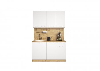 КУхонный гарнитур Валерия 1400 мм вотан/белый (Сурская) в Сысерти - sysert.mebel-e96.ru