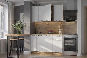 КУхонный гарнитур Валерия 1400 мм вотан/белый (Сурская) в Сысерти - sysert.mebel-e96.ru