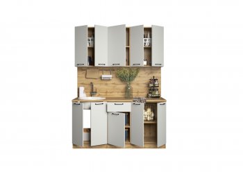 КУхонный гарнитур Валерия 1600 мм вотан/серый (Сурская) в Сысерти - sysert.mebel-e96.ru