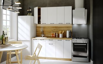 КУхонный гарнитур Валерия 1600 мм вотан/белый(Сурская) в Сысерти - sysert.mebel-e96.ru