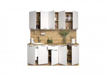 КУхонный гарнитур Валерия 2000 мм вотан/белый (Сурская) в Сысерти - sysert.mebel-e96.ru