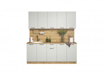 КУхонный гарнитур Валерия 2000 мм вотан/серый (Сурская) в Сысерти - sysert.mebel-e96.ru