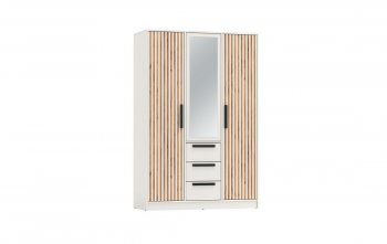 Шкаф 1300 мм 83.08 Вегас (3-х дв.) белый (Олмеко) в Сысерти - sysert.mebel-e96.ru