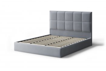 Кровать с ПМ Велла велюр NEO 25 (серый) (МЛК) в Сысерти - sysert.mebel-e96.ru
