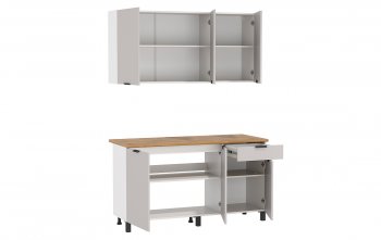 Кухонный гарнитур 1500 мм Венера кашемир ЛДСП (Олмеко) в Сысерти - sysert.mebel-e96.ru