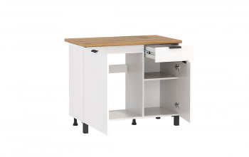 Шкаф нижний Венера (1000) ЛДСП белый (Олмеко) в Сысерти - sysert.mebel-e96.ru