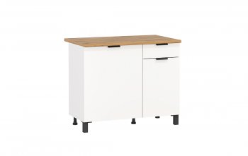 Шкаф нижний Венера (1000) ЛДСП белый (Олмеко) в Сысерти - sysert.mebel-e96.ru