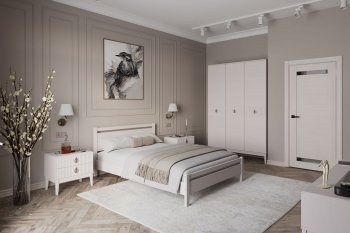 Кровать из массива Вероника-1 Льняной (БМ) в Сысерти - sysert.mebel-e96.ru