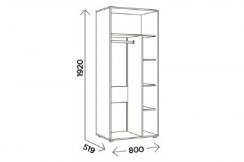 Шкаф 800 мм Виллитус М1 (Комфорт) в Сысерти - sysert.mebel-e96.ru