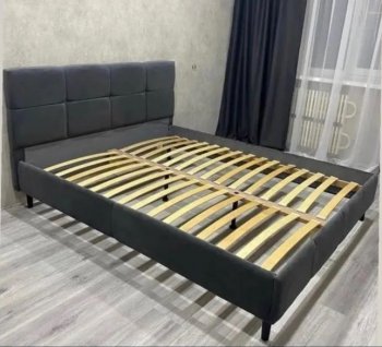 Кровать Ханна холодный серый (БМ) в Сысерти - sysert.mebel-e96.ru