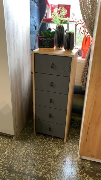 Комод (5 ящиков) Байкал Графит/Дуб золотой (СВ) в Сысерти - sysert.mebel-e96.ru