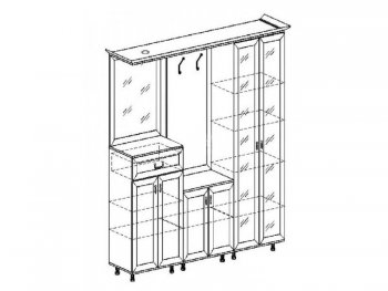 Прихожая Янна ЯН-28 правая (с карнизом) (Раус) в Сысерти - sysert.mebel-e96.ru