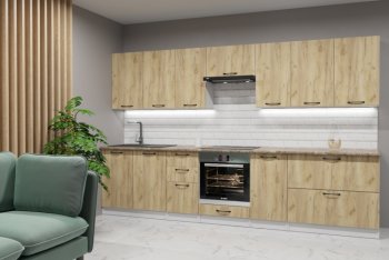 Кухонный гарнитур Янтарь 3000 мм (Герда) в Сысерти - sysert.mebel-e96.ru